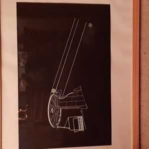 Chairlift Art Print Screenprint Framed
